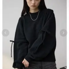 AZUL 袖リボンニット　ブラック
