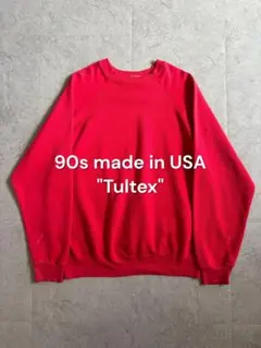 90s USA製 Tultex 無地スウェット レッド L ラグラン ソリッドのサムネイル