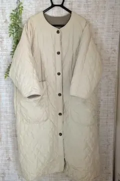 リバーシブル　ボア・キルティングコート