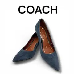 【定番】COACH コーチ ウェバリー パンプス スエード ブルー5.5C