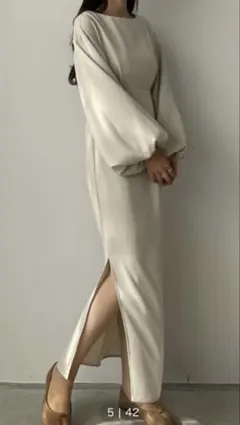LOUERE パフスリーブIラインワンピース
