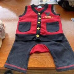 ダメージ品【70㎝】ミッキーマウス フリースベビー服 赤黒のサムネイル