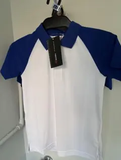 白/青 ラグランスリーブ Tシャツ