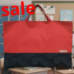 ハンドメイド　レッスンバッグ　図書バッグ　サブバッグ　手提げ　迷彩　レッド