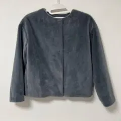 UNIQLO ユニクロ ノーカラージャケット Mサイズ　グレー系