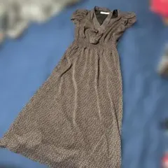 LAGNAMOON フラワーボウタイドレープスリーブワンピース