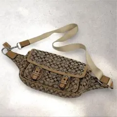 希少コーチ COACHミニシグネチャー ボディバッグ ウエストバッグ