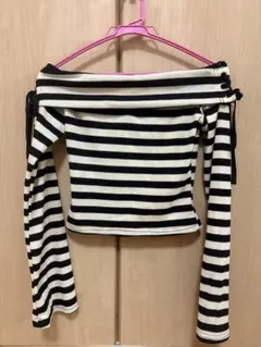 SHEIN オフショルダー ストライプ トップス XS 完売品