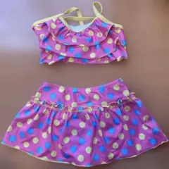 水玉模様フリルビキニ 130cm