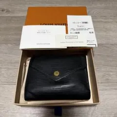 百貨店購入 LOUIS VUITTON エピレザー 三つ折り財布 ブラック 黒