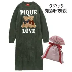 ジェラートピケ　HOLIDAY ベアジャガードワンピース＆巾着　くま　ドレス