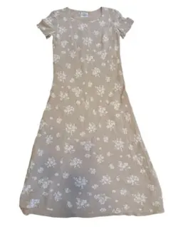 ローラアシュレイ 花柄 ロングワンピース マキシ丈 ベージュ　ヨーレン