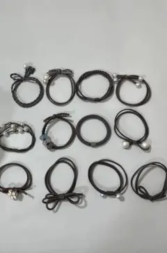 ブラウン系　ヘアゴム　12個セット　シンプル