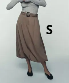 ZARA ザラ　ベルト付きバルーンミディスカート　新品、未使用