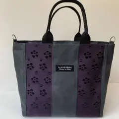 ハンドメイド 丸底トートバッグ バケツ型バッグ ポケット7室 YUWA花柄
