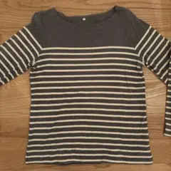 グレー ストライプ 長袖 Tシャツ Lサイズ
