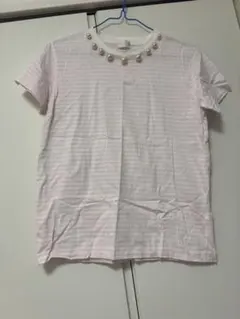 SONO パールビッグボタンボーダーTシャツ