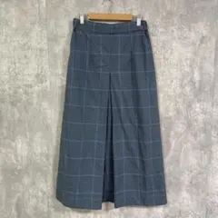 coen 両面起毛チェックナロースカート　グレンチェック　裏地なし　後ろゴム　M