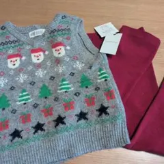 ♪H&M クリスマスニットセーター 98/104＆パンツ