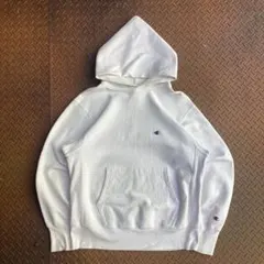 90s Champion リバースウィーブ パーカー 白 USA製 リペア
