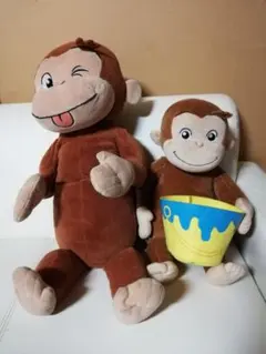 ◼️送料無料◼️ おさるのジョージ ぬいぐるみ 2体 / 現状品