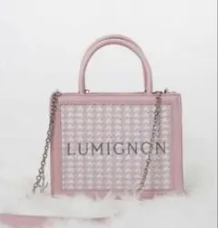 ルミニョン Lumignon houndstooth 2way bag ピンク - メルカリ