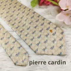 pierre cardin ネクタイ ベージュ 犬柄 シルク