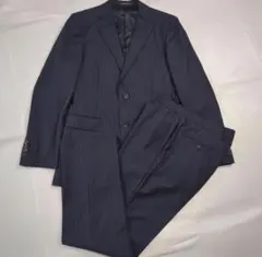 【特別価格】COMME CA MEN ネイビー ストライプ スーツ セットアップのサムネイル