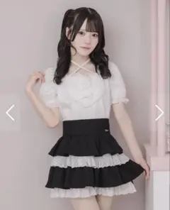 pium ハートリボンパフスリーブTシャツ ホワイトのサムネイル