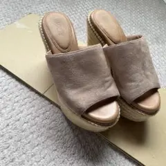 ベージュ スエード オープントゥ サンダル REZOY Sサイ