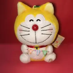 元祖ドラえもん　耳付き　黄色い　ぬいぐるみ調　がま口　財布　ポシェット　ミニドラ 元祖ドラえもん 耳付き 黄色い ぬいぐるみ調 がま口 財布