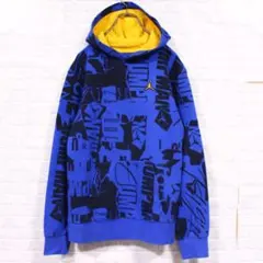 XL JORDAN ジャンプマンロゴ 総柄 パーカー ジョーダン スウェット 青