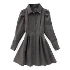 GRL ♡ パワショルフレアシャツワンピース k9109b