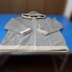 暖か厚手フリース フード付きパーカー グレーベージュ、レディースL