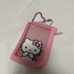 ハローキティ グリッターポーチ　カラビナ付き