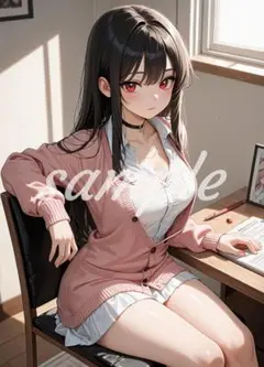 q-33[4K 高画質] A4 ポスター 美少女 美女 かわいい イラスト お尻