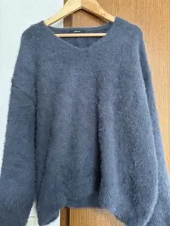 コムサイズム　フリーサイズ　セーターダークグレー