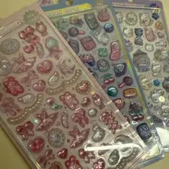 新 ボンボンドロップシール バレリーナ ナイトミャウ ぴこぴこ ガラケー 3種