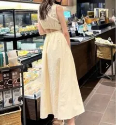 ACYM Back open nylon ワンピース　アイボリーのサムネイル