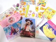 【064】ディズニー文具セット　折り紙メモ帳、プーさん、プリンセス