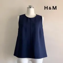 【美品】H&M ネイビー ノースリーブ トップス