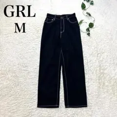 GRL グレイル ストレートデニム カジュアル ブラック M コットン100%