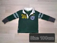 長袖ポロシャツ 100cm 緑色 36番