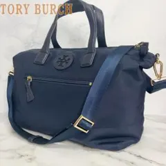 B199【2way】TORY BURCH★ナイロン ショルダーバッグ ネイビーのサムネイル