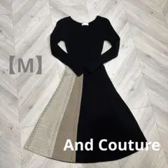 美品✨And Couture ニットロングワンピース 38【M】高級　黒　大人