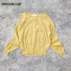 OPAQUE.CLIP キーネックデザイン 長袖ニット コットン100% M