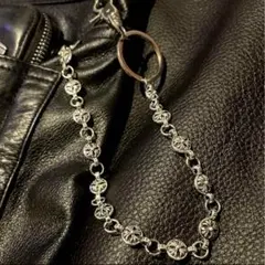 シルバークロスボール　ショートウォレットチェーン　キーチェーン　ブレスレットにも