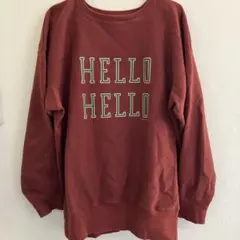 オーバーサイズトレーナー HELLO HELLO バーガンディのサムネイル