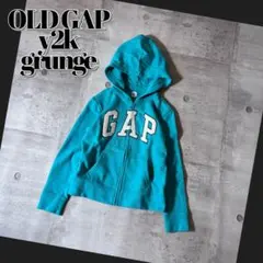 y2k old gap ピチパーカー 短丈 スパンコールロゴ かわいい ギャル