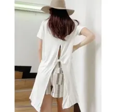 BACK TIE UPロングTOPSのサムネイル